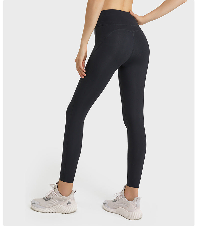 Autumn Brushed Sports Tights High Elastic Slim Fit Peach Hip Seamless Foot Mouth Yoga Pants