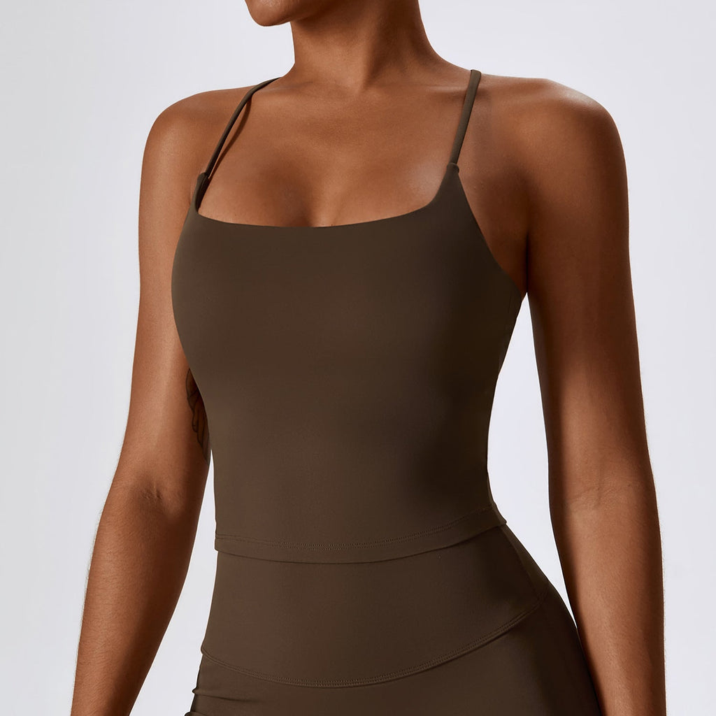 Sollinarry Nude Feel Beauty Back Yoga Vest Women Inner Wear Blouse Outdoor Sports Bra Running Workout Vest Women