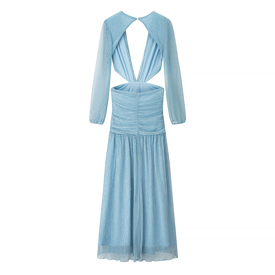 Solid Color Cropped & Seaside Maxi Dress Set Bella Mia