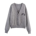 Bow Ribbon Jacquard Loose Casual Sweater Bella Mia