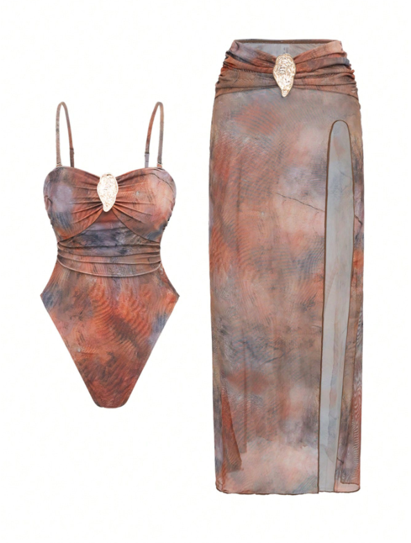 French Luxury Niche One-Piece Swimsuit & Skirt Set Bella Mia