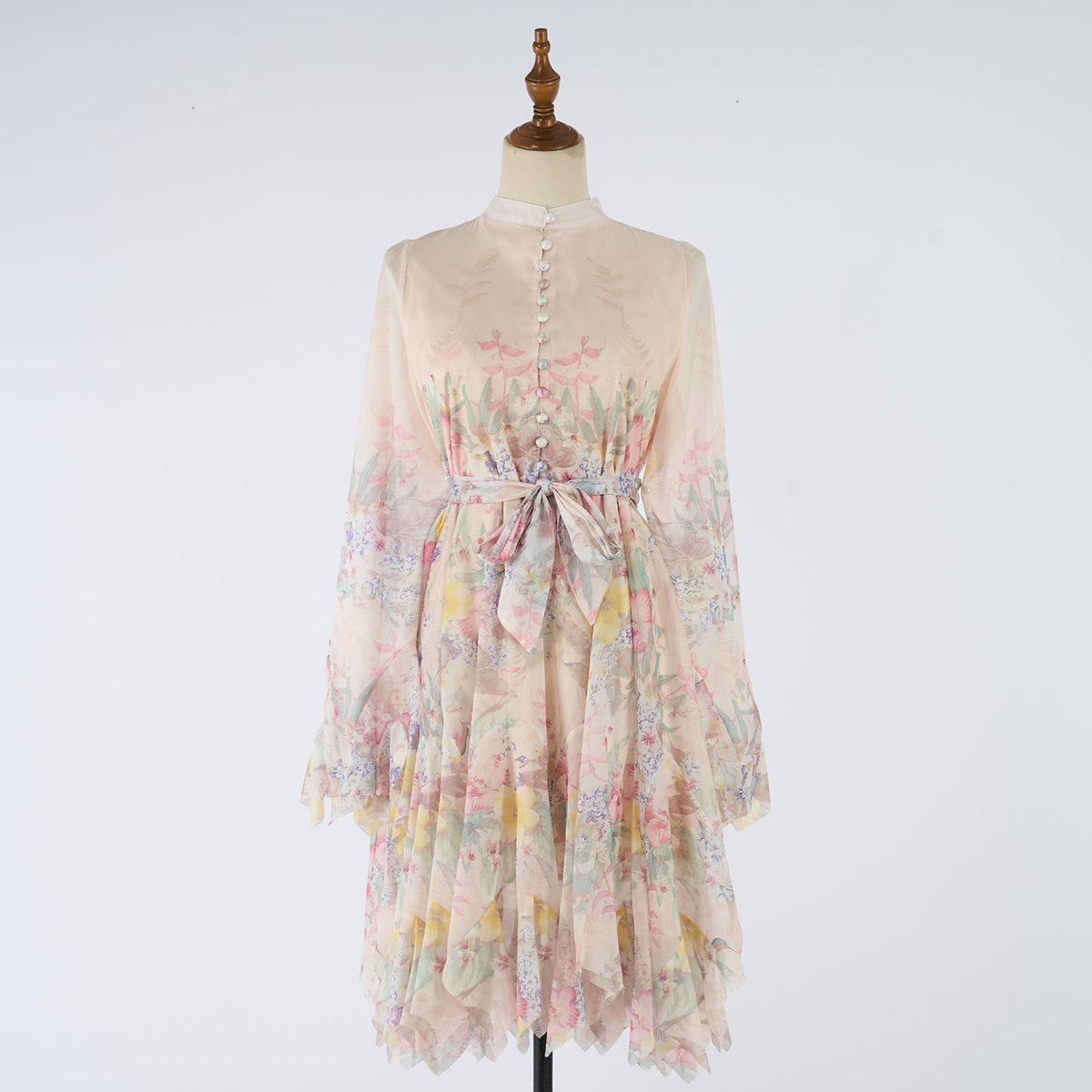 Women Short Printed Dress With Button Down Front Ragazza