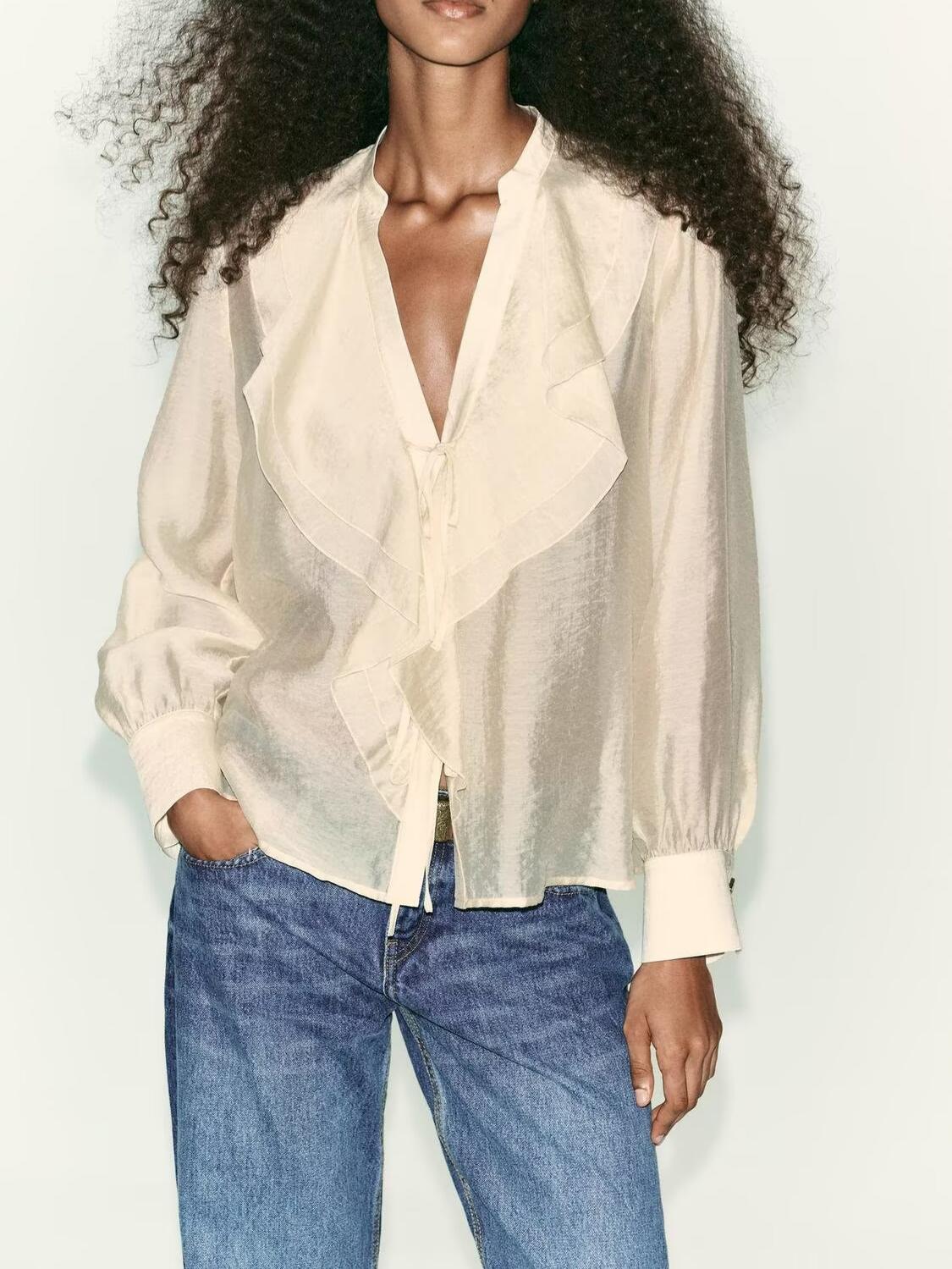Laminated Bow Detail Shirt Bella Mia