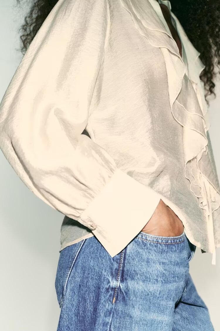 Laminated Bow Detail Shirt Bella Mia