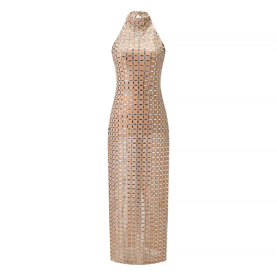 Women Clothing Winter Mesh Halter Dress Ragazza