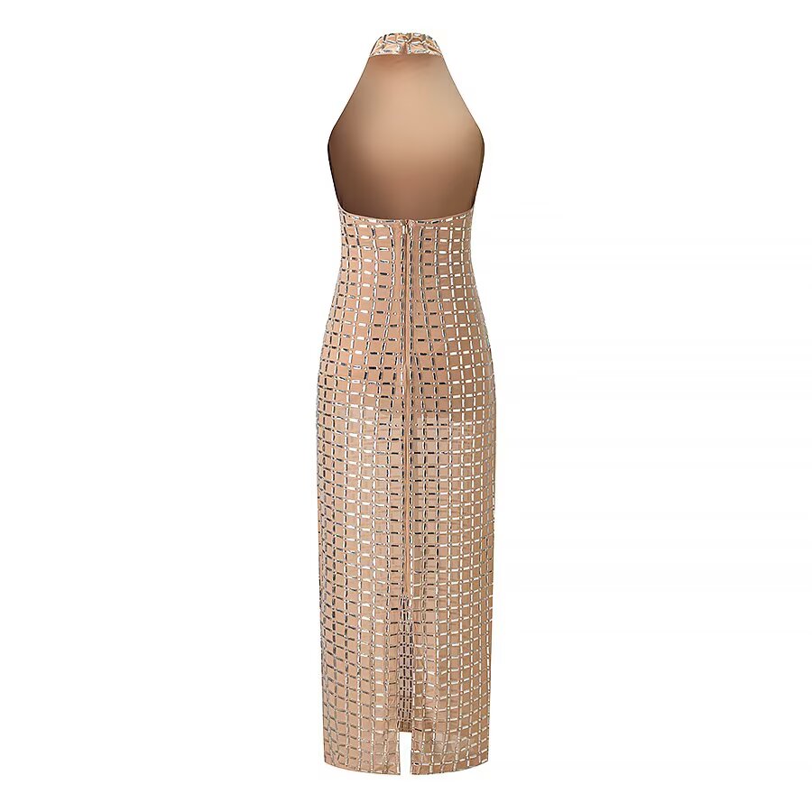 Women Clothing Winter Mesh Halter Dress Ragazza