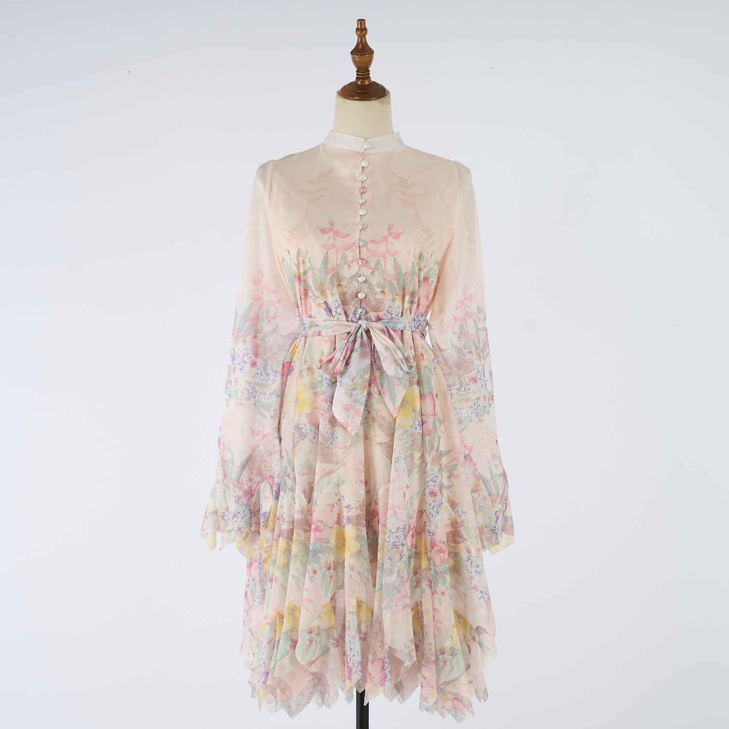 Women Short Printed Dress With Button Down Front Ragazza