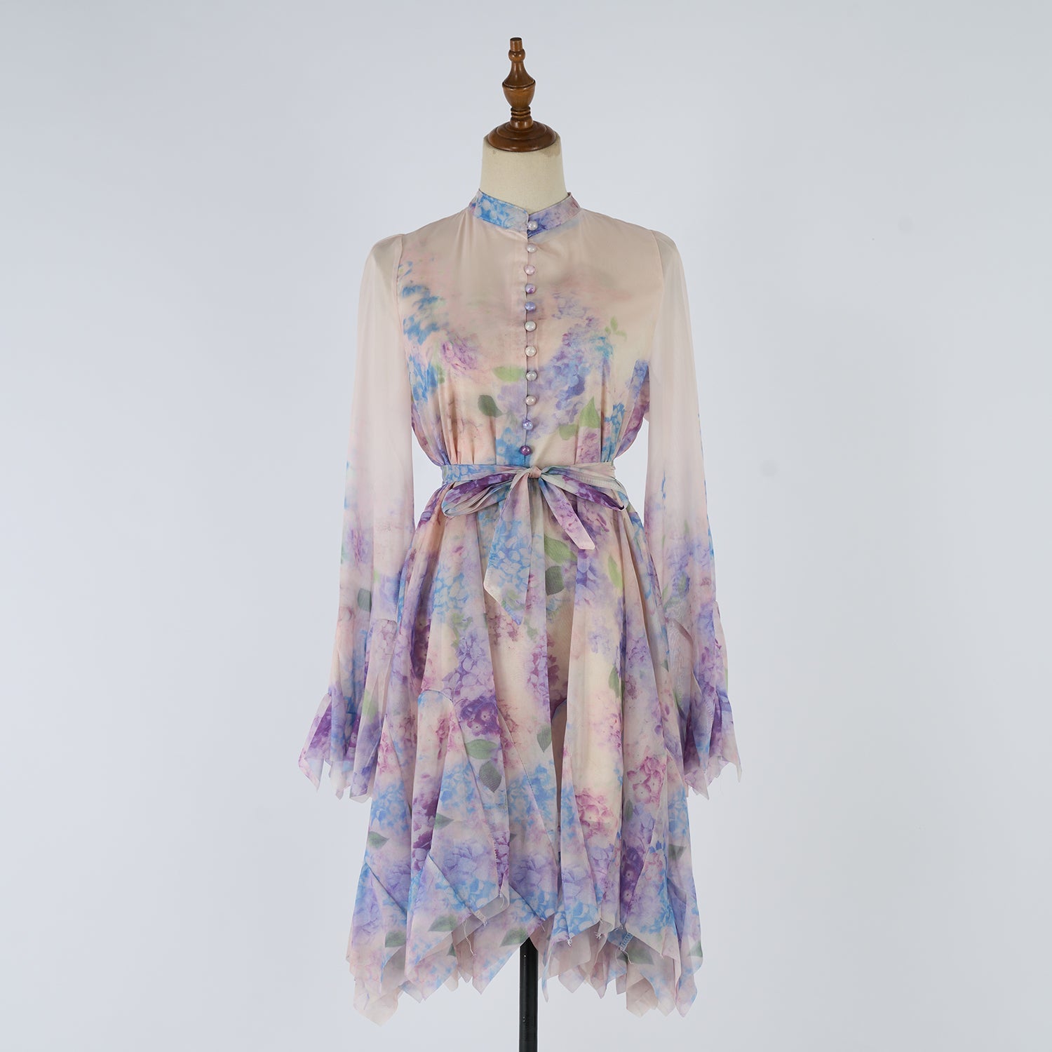 Women Short Printed Dress With Button Down Front Ragazza