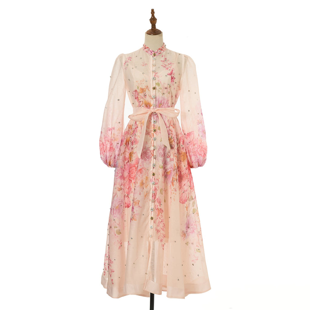 Women Printed Diamond Long Dress Two Piece Sets Ragazza