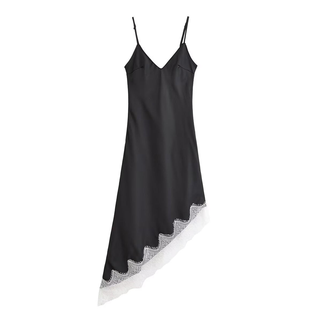 Lace Texture Silk Satin Mini Dress Bella Mia