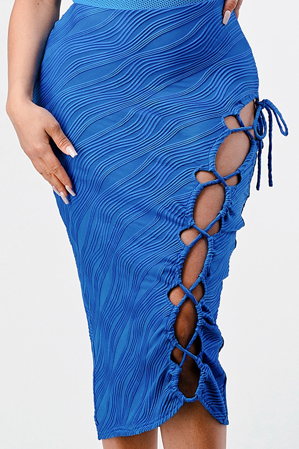 Ocean blue sleeveless sexy dress