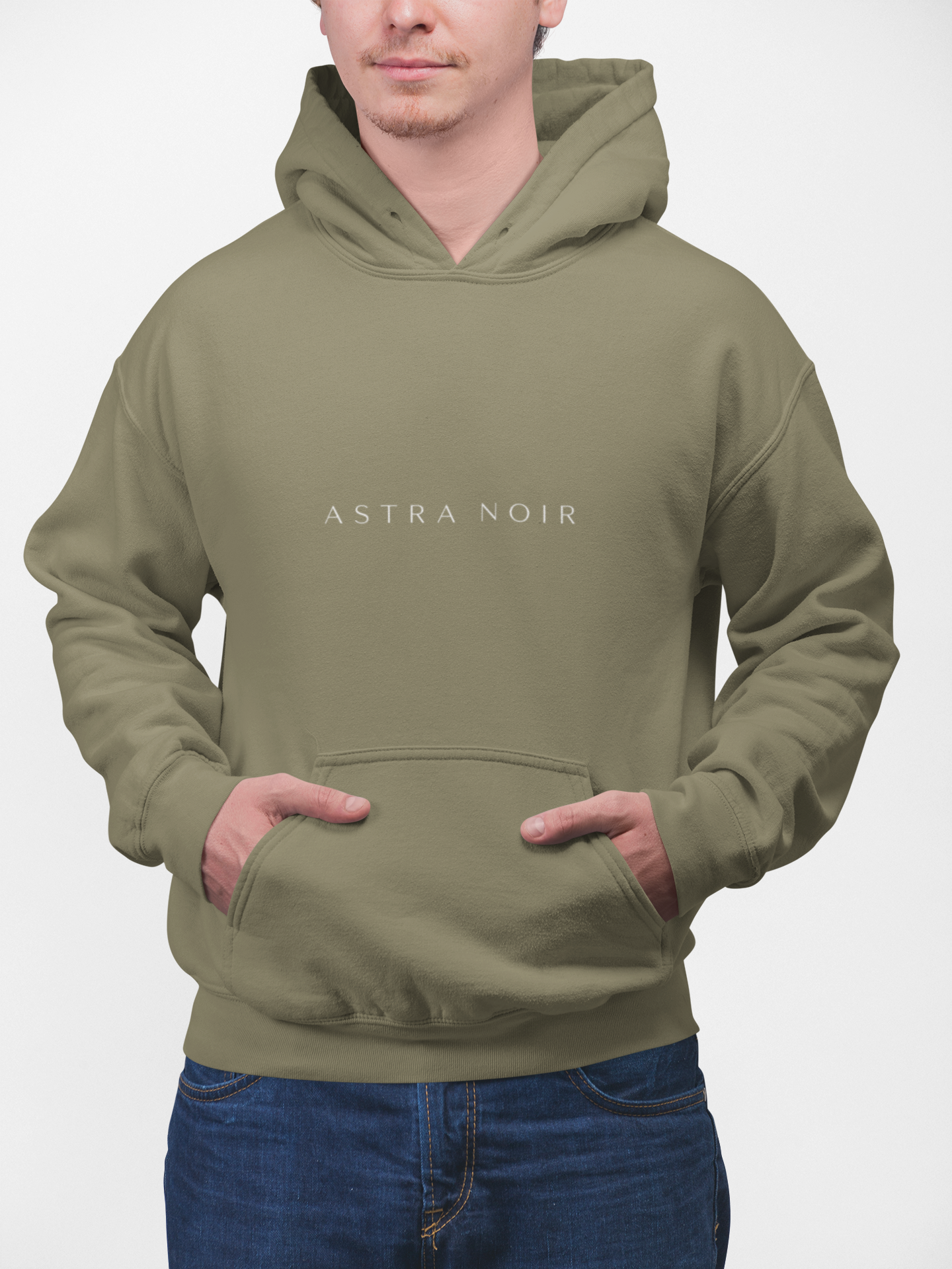 Astra Noir Hoodie — Minimalist Olive Heavyweight Pullover