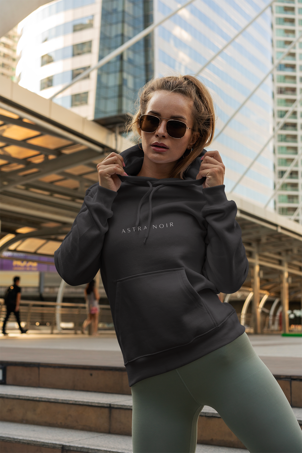 Astra Noir Hoodie — Minimalist Olive Heavyweight Pullover