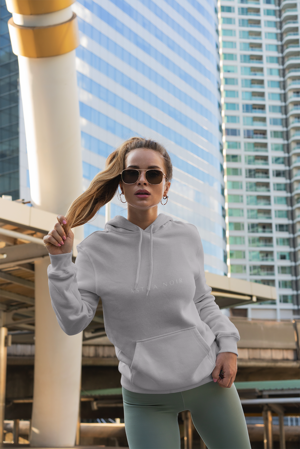 Astra Noir Hoodie — Minimalist Olive Heavyweight Pullover