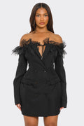 Off-Shoulder Lace Blazer Dress ATHINA RETAIL