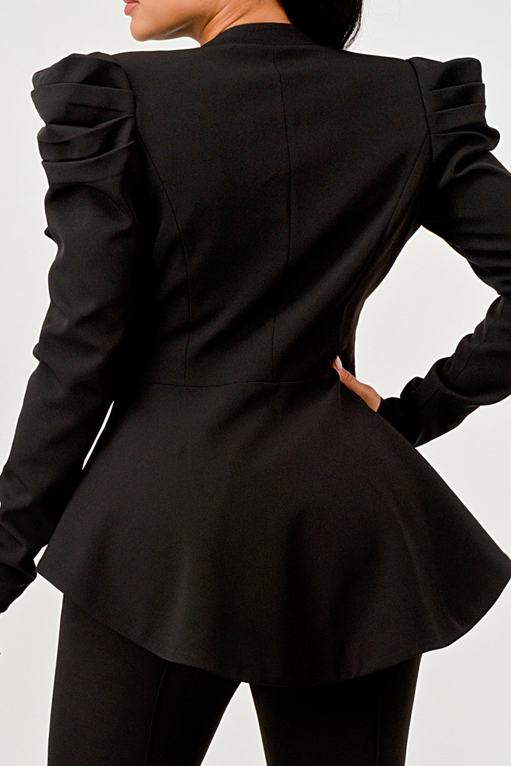 Ruched Shoulder Wide Collar Pant Set ATHINA RETAIL
