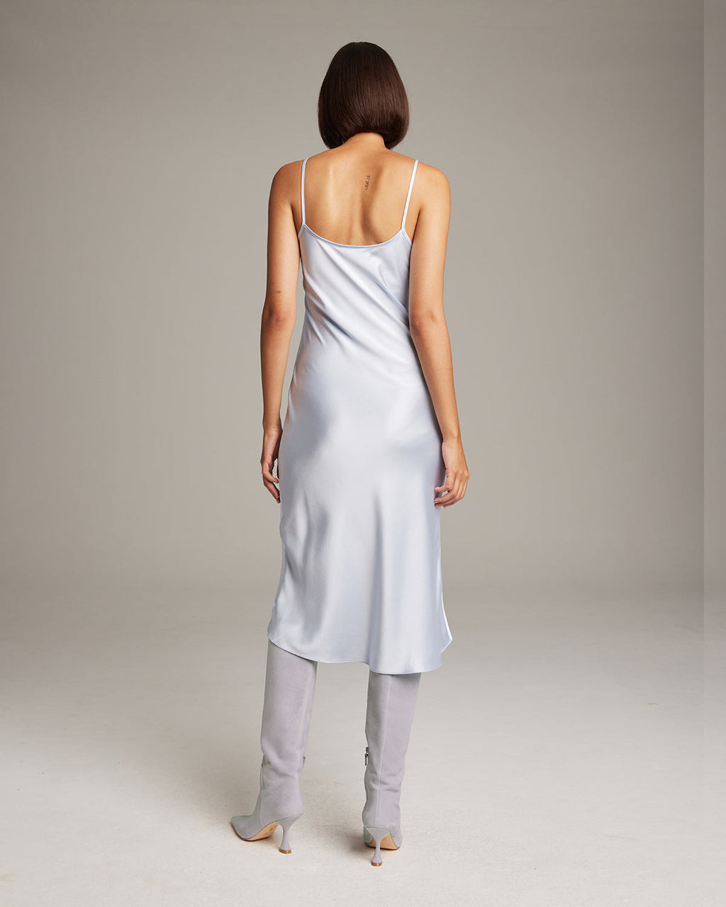 Silk Charmeuse Bias-Cut Midi Slip Dress