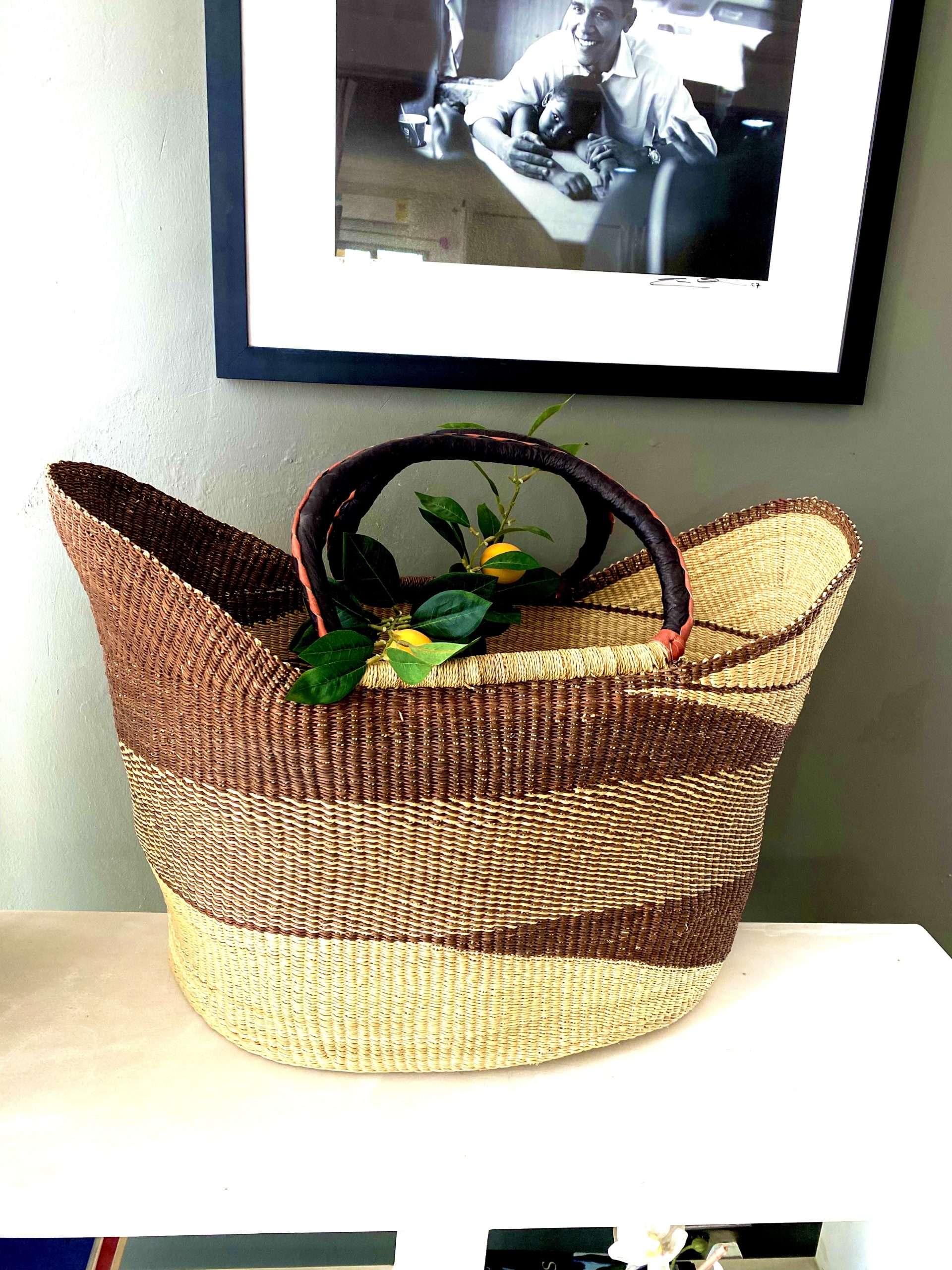Atula Large Bag – Handwoven Bolga Basket from Ghana