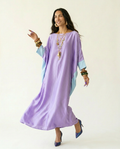 Liberated Loose Color Block Kaftan Boho Brown