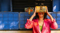 Orange Paradise Bird Braided Clutch Simitri