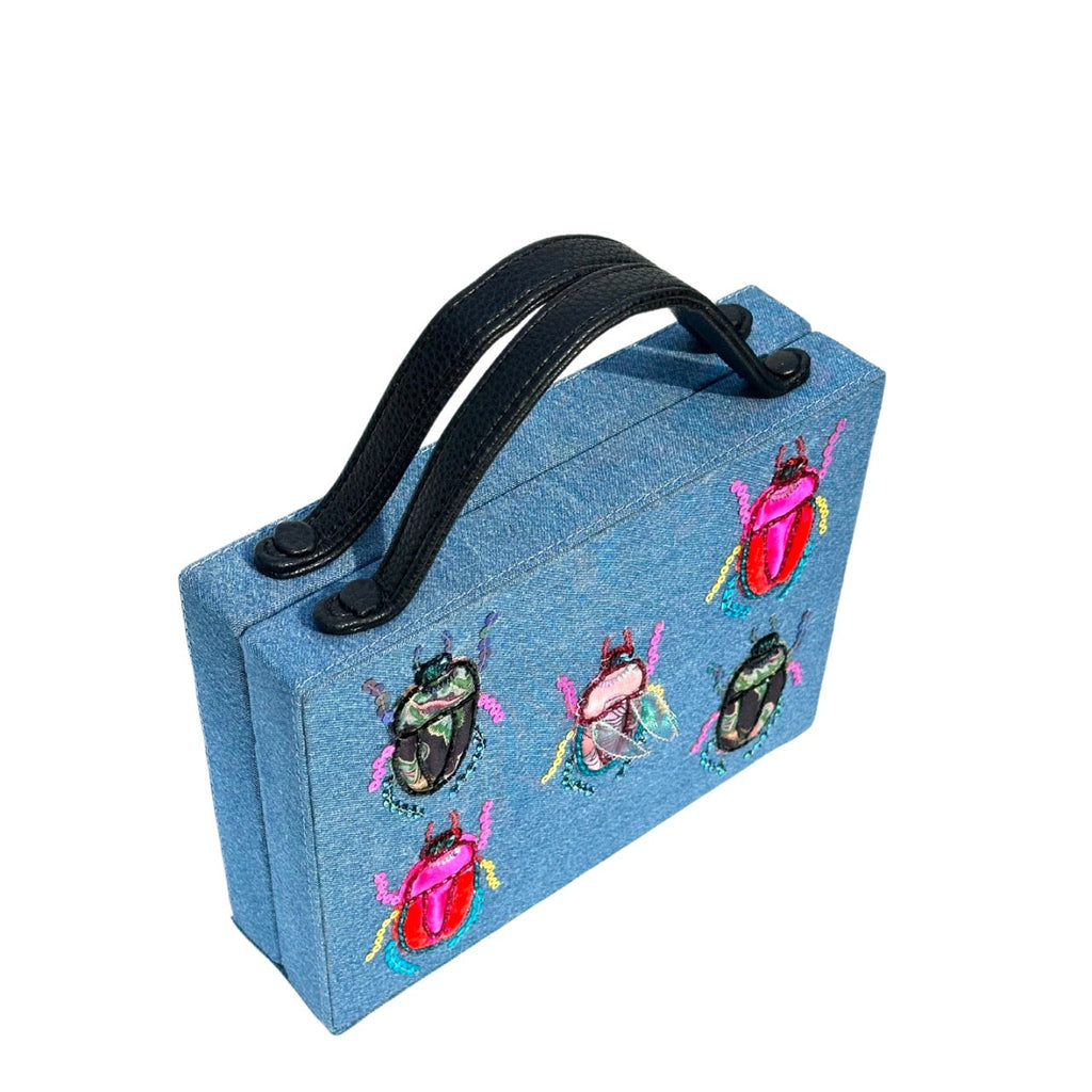 Denim Beetle Briefcase Bag