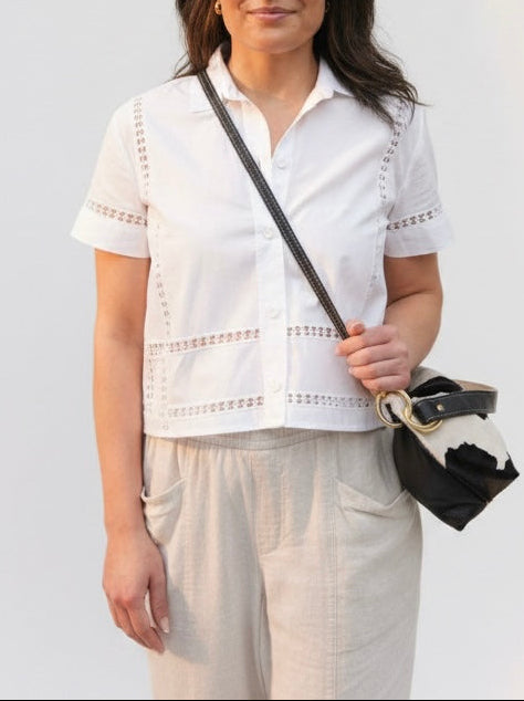 Blair Shoulder Bag, Cow Print Calf Hair-Black Leather BeAlice