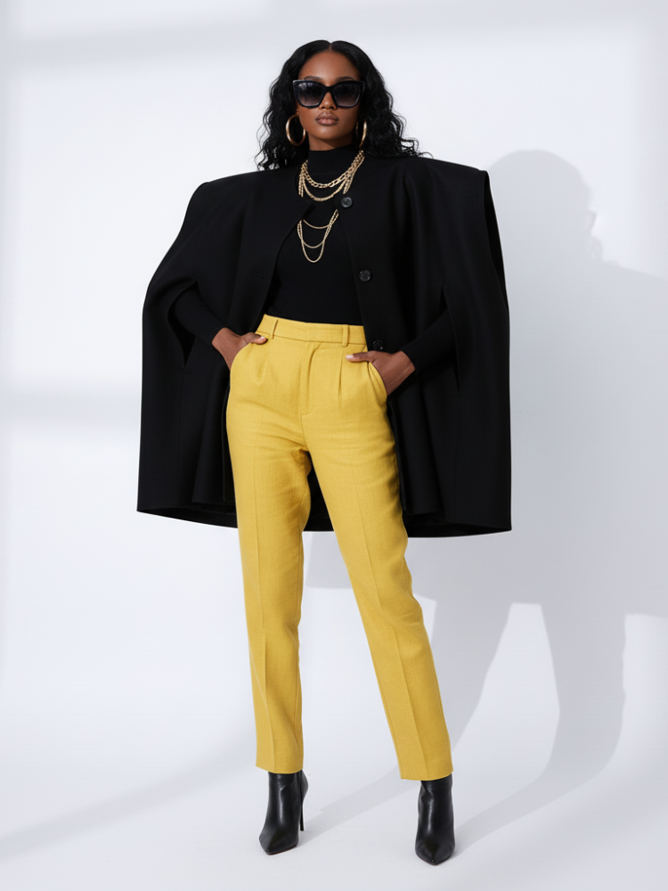 The Library Irregular Woolen Hooded Cape