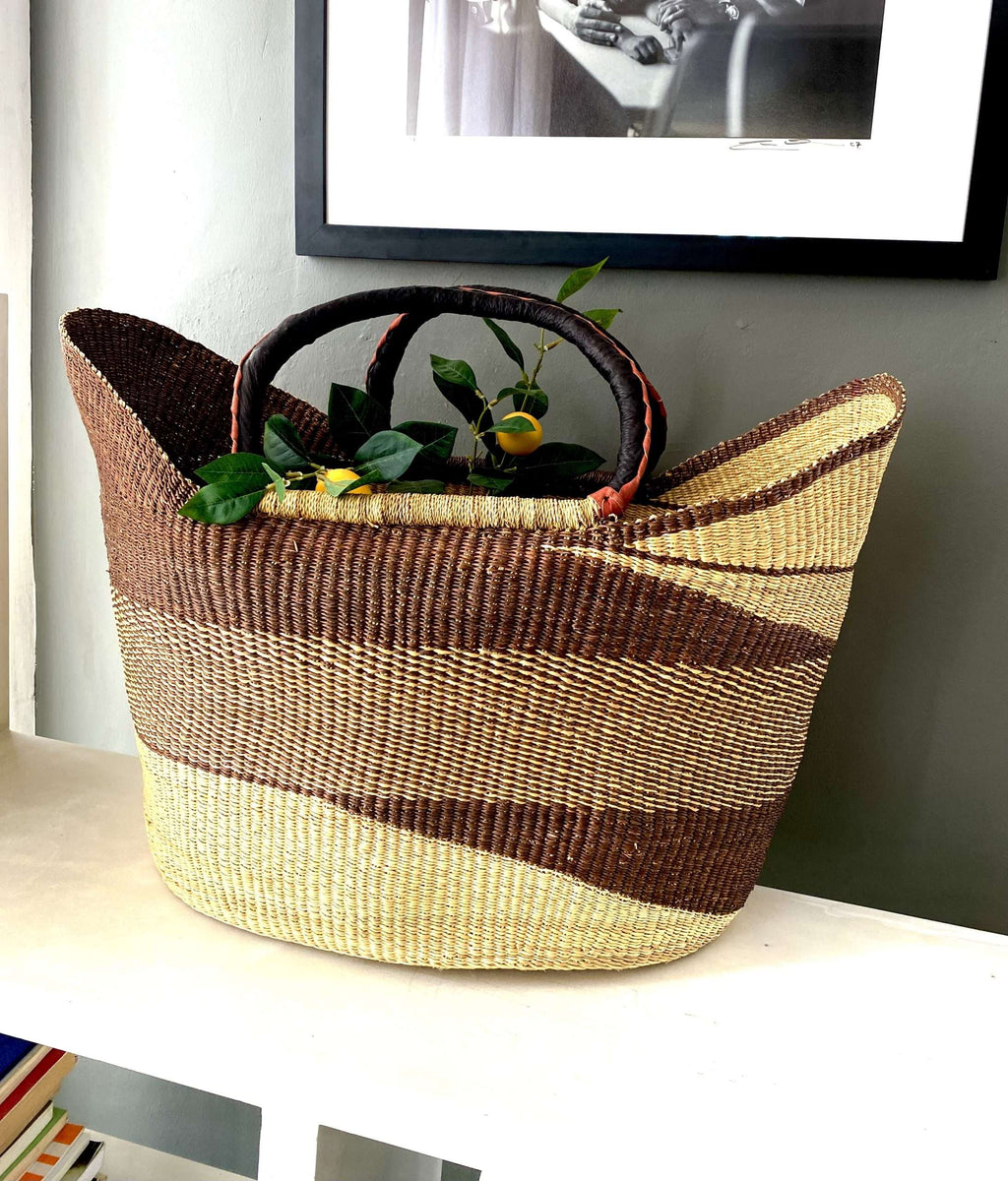 Atula Large Bag – Handwoven Bolga Basket from Ghana