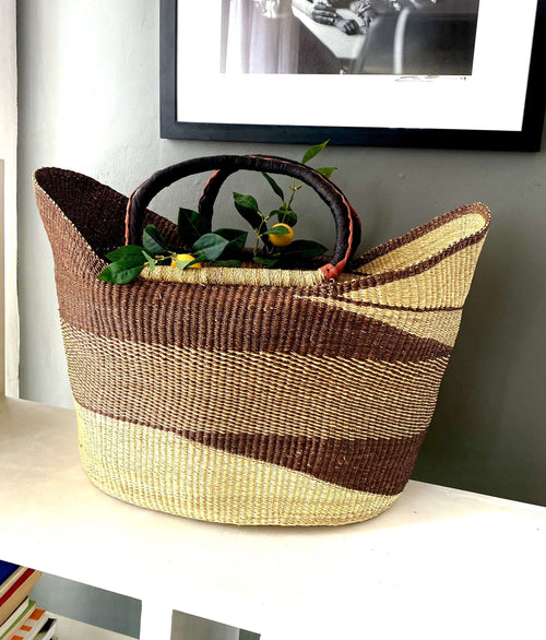 Atula Large Bag – Handwoven Bolga Basket from Ghana