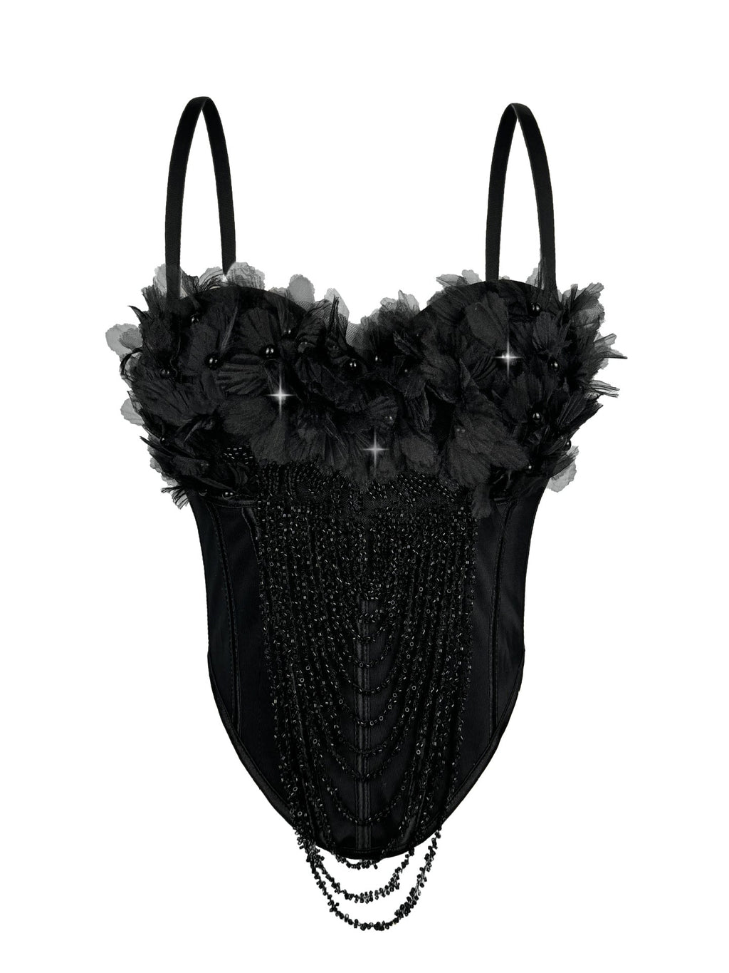 Handmade Floral Tassel Boning Corset Tube Top Bella Mia