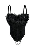 Handmade Floral Tassel Boning Corset Tube Top Bella Mia