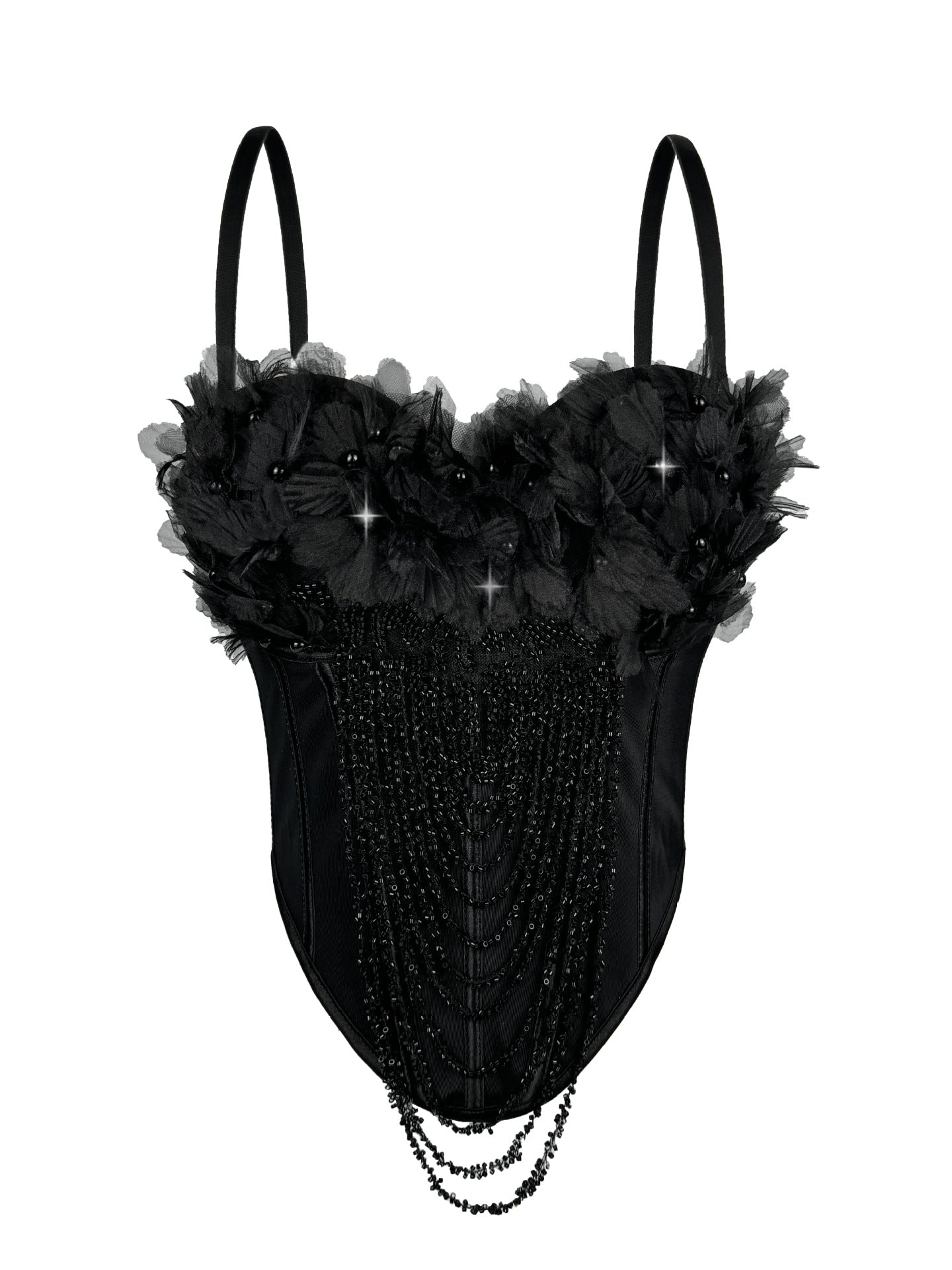 Handmade Floral Tassel Boning Corset Tube Top Bella Mia