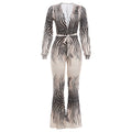 Deep V Off-Shoulder Top & High Waist Bootcut Jumpsuit Bella Mia