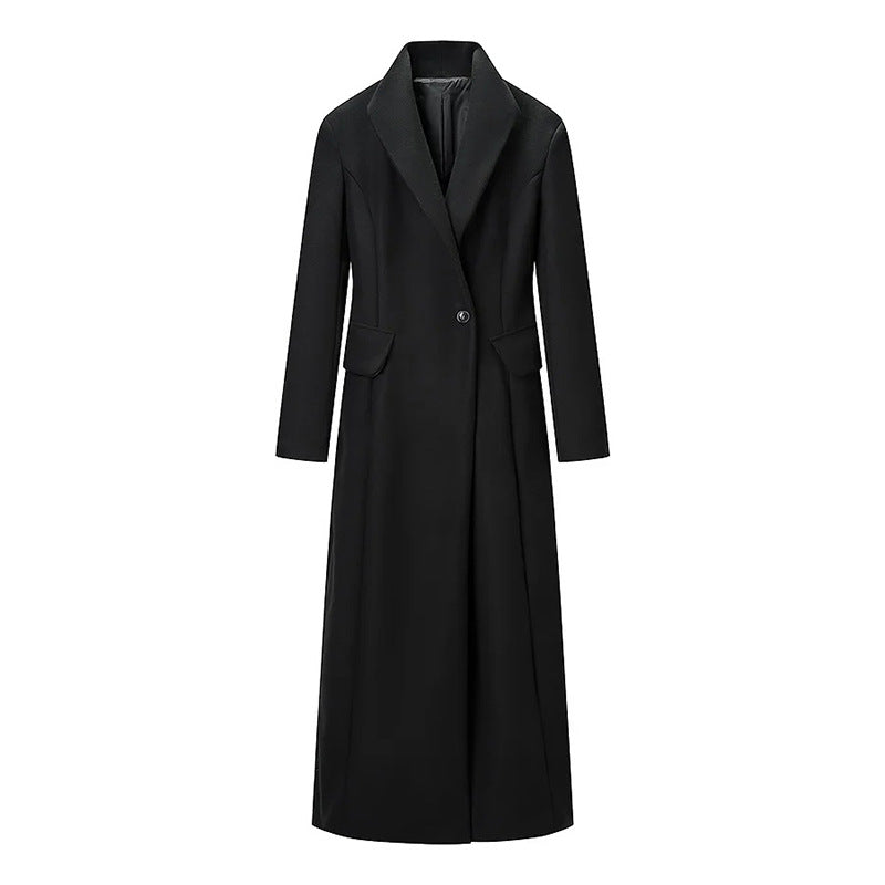 Korean Elegant Long-Cut Woolen Coat Bella Mia