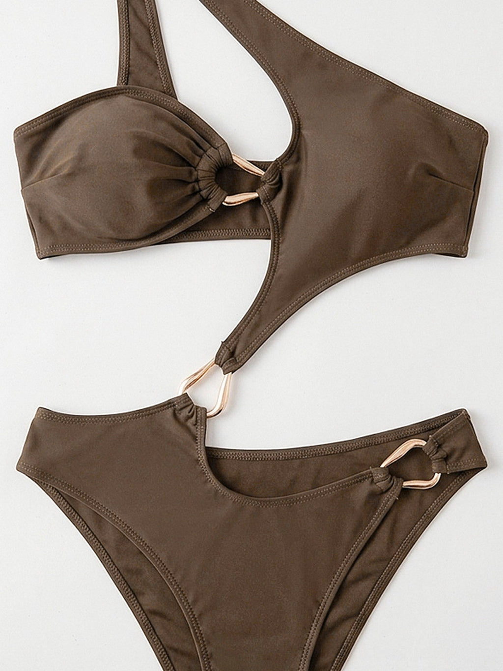 One Piece Swimsuit Solid Color One Piece Swimsuit Shoulder Asymmetric Bella Mia