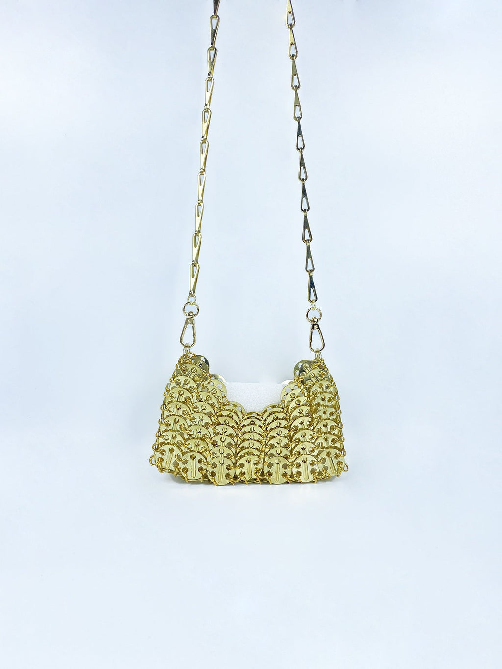 Metal Sequ Chain Hand Woven Bag Western Mobile Phone Lipstick Crossbody Bag Women