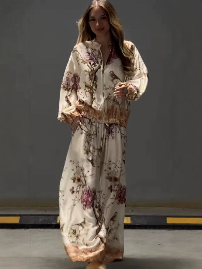 Summer Sexy Print Coat Two Piece Sets Pants Bella Mia