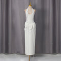 Diamond Beaded Halter Waist-Tight Sheath Dress Bella Mia