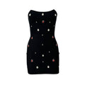 Black Rhinestone Strapless Bandage Bodycon Mini Dress