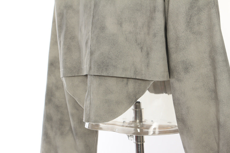 Autumn Winter Camouflage Printing Ink Printing Coat Trench Coat Skirt Casual Suit