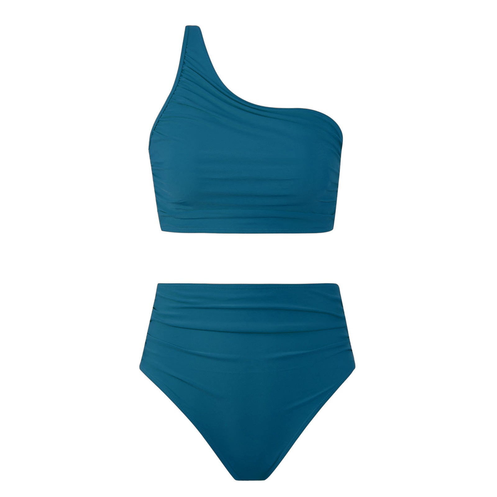High Waist Asymmetric Ruched Bikini Set Bella Mia