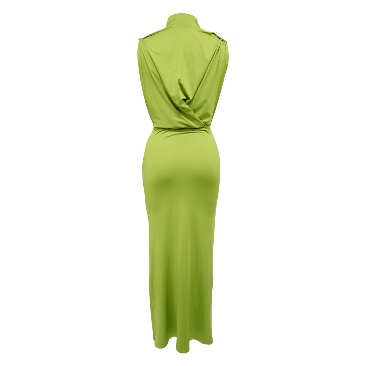 Women Clothing Dress Solid Color Sexy Side Split Sleeveless Dress