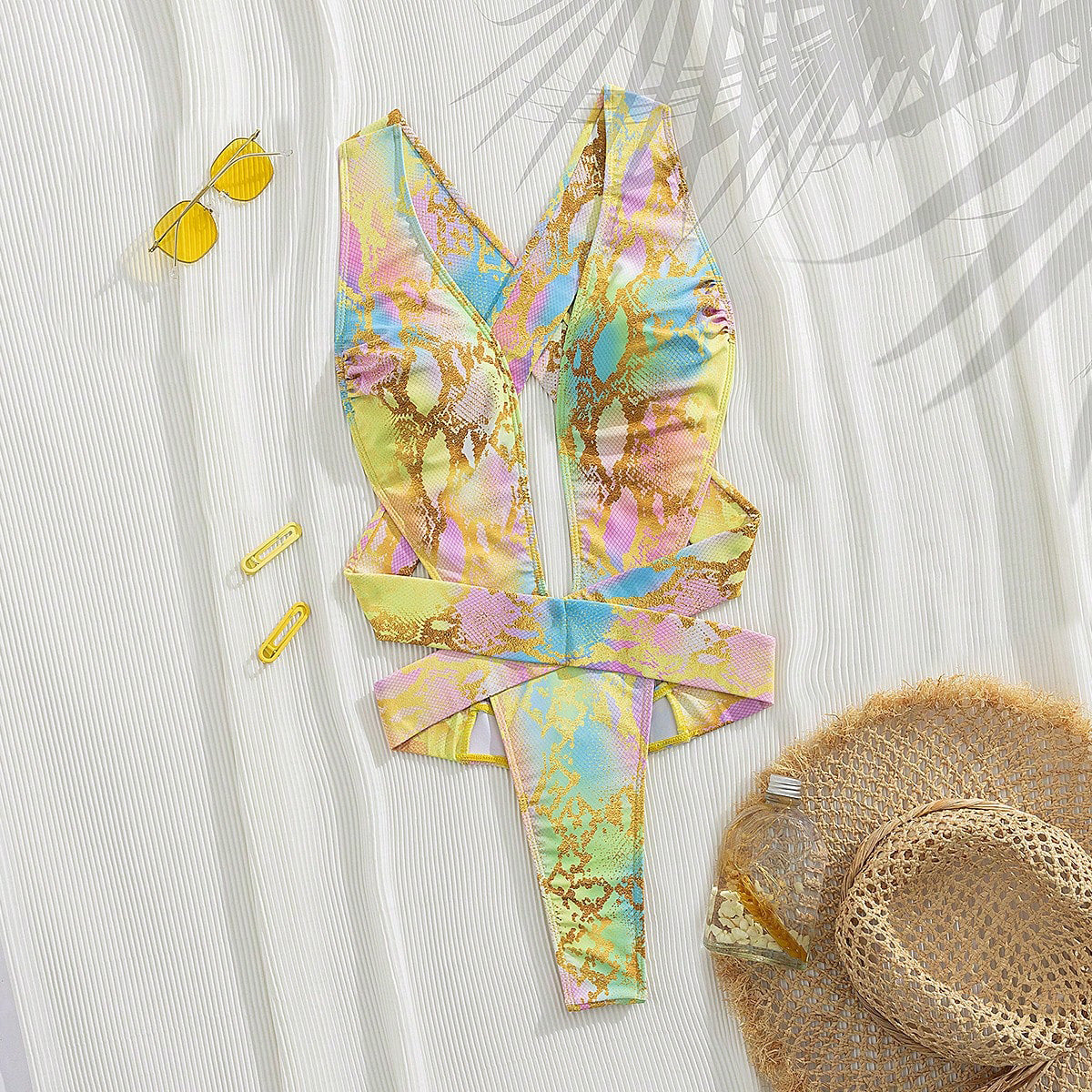 Snakeskin Cutout One-Piece Swimsuit Bella Mia