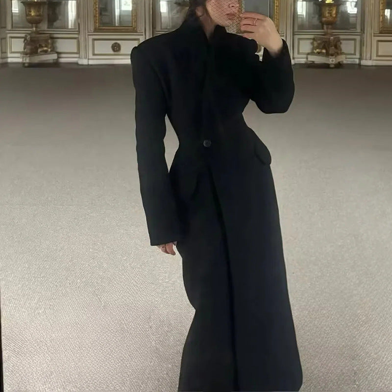 Korean Elegant Long-Cut Woolen Coat Bella Mia