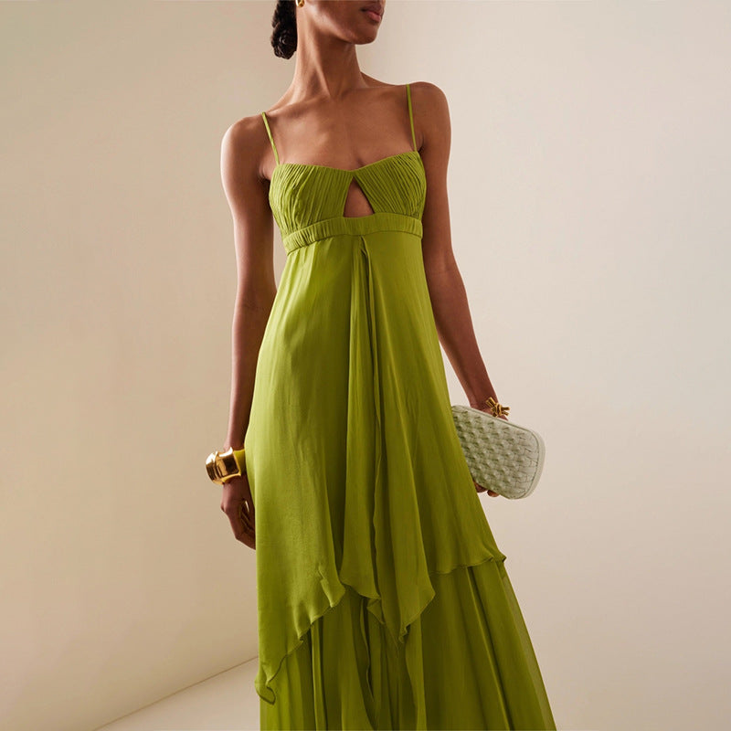 Vacation Tube Top Dress Camisole Irregular Asymmetric Design Solid Color Maxi Dress for Women Bella Mia