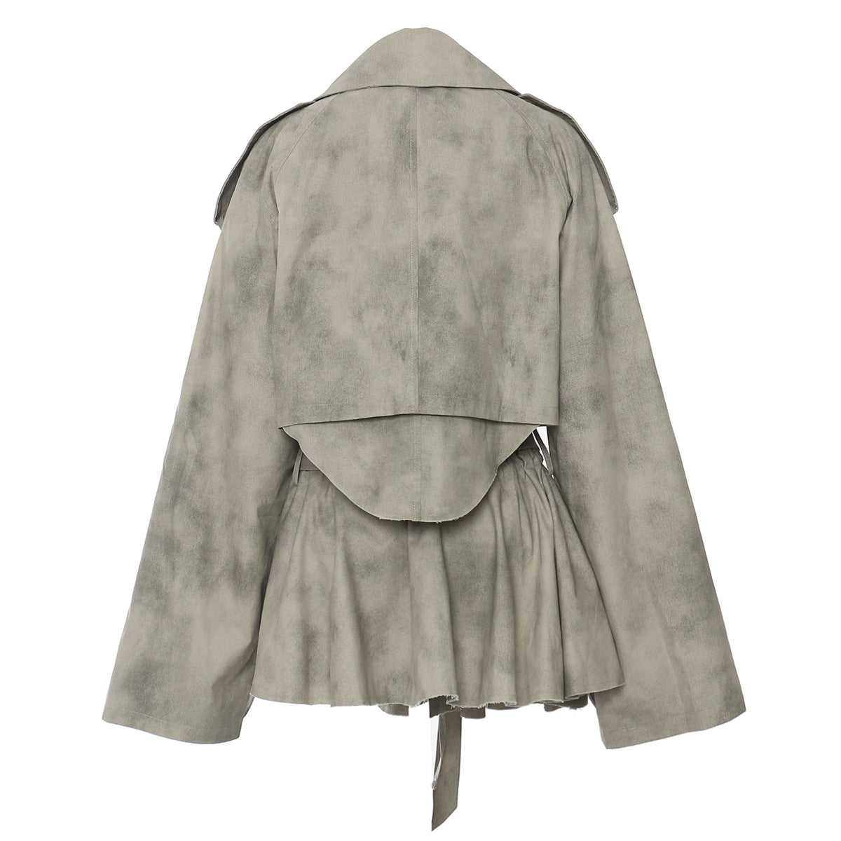 Autumn Winter Camouflage Printing Ink Printing Coat Trench Coat Skirt Casual Suit