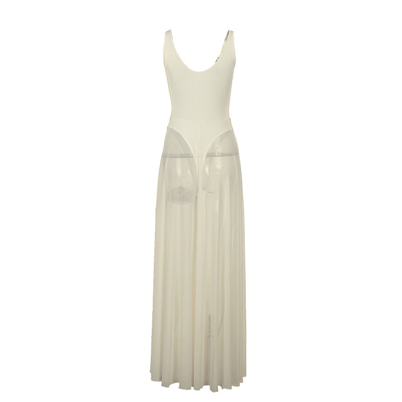 Autumn Sexy Maxi Dress Vacation Slim Fit Mesh A Line Dress Bella Mia