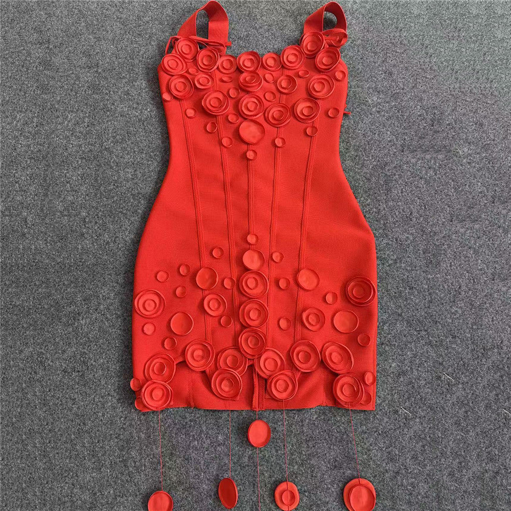 Sleeveless Fringe Bodycon Mini Dress