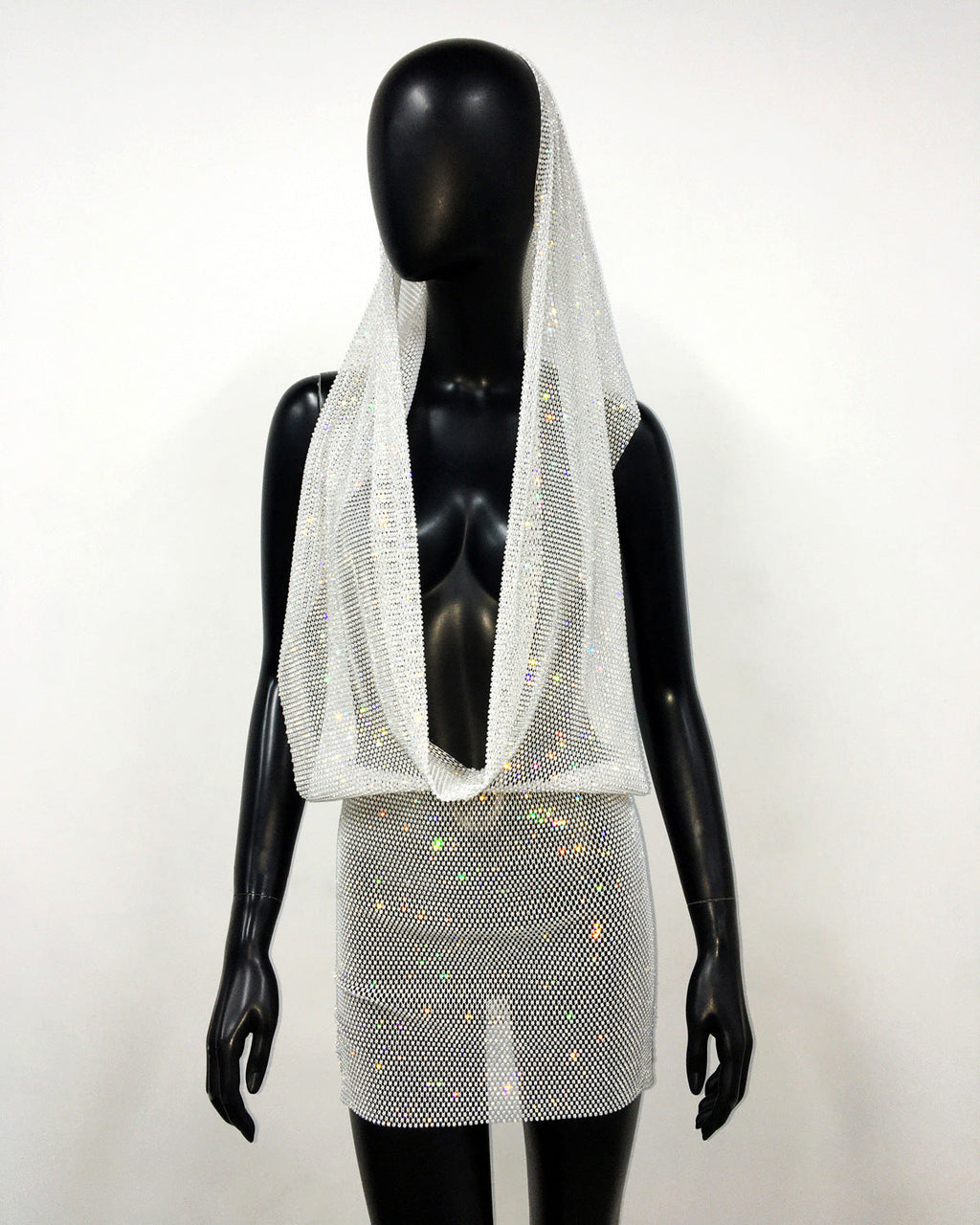 Autumn Winter Rhinestone Pockets Collar Halter Dress Sexy Backless Party Hip Dress