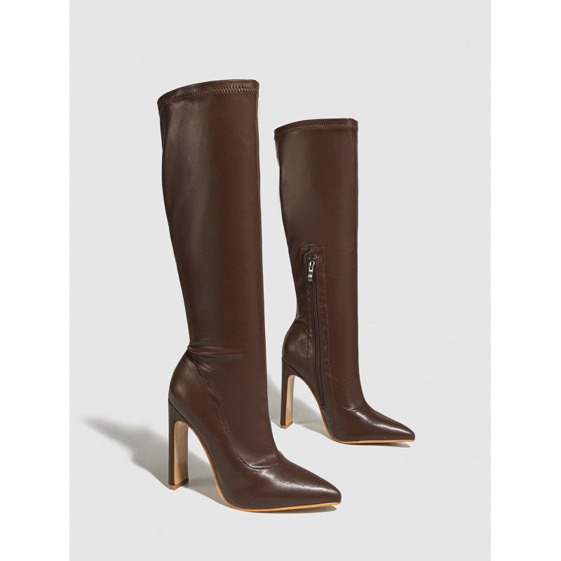 Ankle Boots Pointed High Heeled Thigh Boot Skinny Stilettos Riding Boots